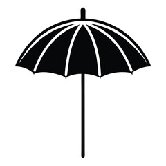 minimal-beach-umbrella icon black vector illustration on transparent background