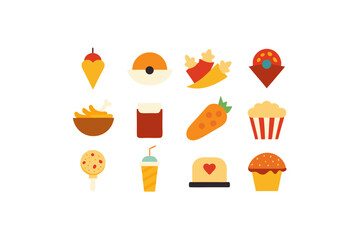 different fast food vector icon