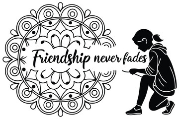 Fototapeta premium Layered floral mandala pattern for friendship designs
