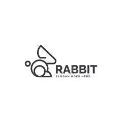Minimalist Line Art Rabbit Logo Design