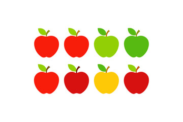 different fruits vector icon set