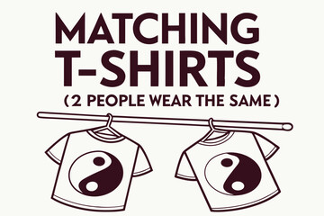 Two people wearing matching t shirts