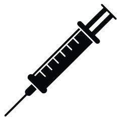 Fototapeta premium vaccine-syringe icon black vector illustration on transparent background