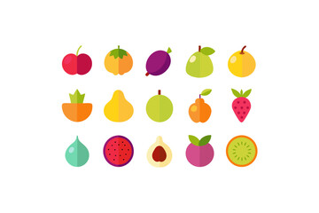 different-fruits-vector-icon set 
