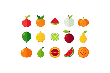 different-fruits-vector-icon set 