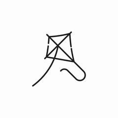 flying kite drawing icon sign vector