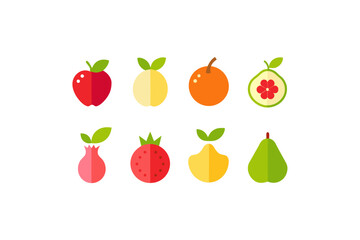 different-fruits-vector-icon set 