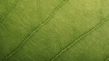 Obraz premium An intricate close-up of a vibrant green leaf unveils a mesmerizing network of delicate veins, forming a stunning natural pattern with exceptional detail and texture.