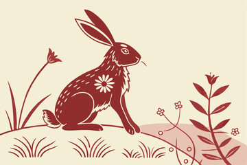 Easter Rabbit Silhouette – Festive Vector Illustration for Seasonal Design