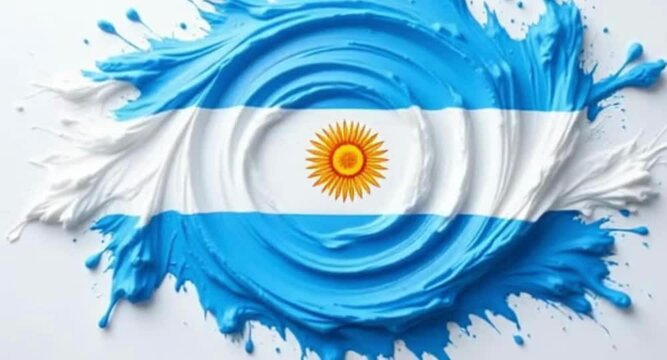 Argentina flag paint splash background