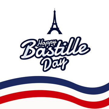 Happy bastille day. Celebration in French, 14th July