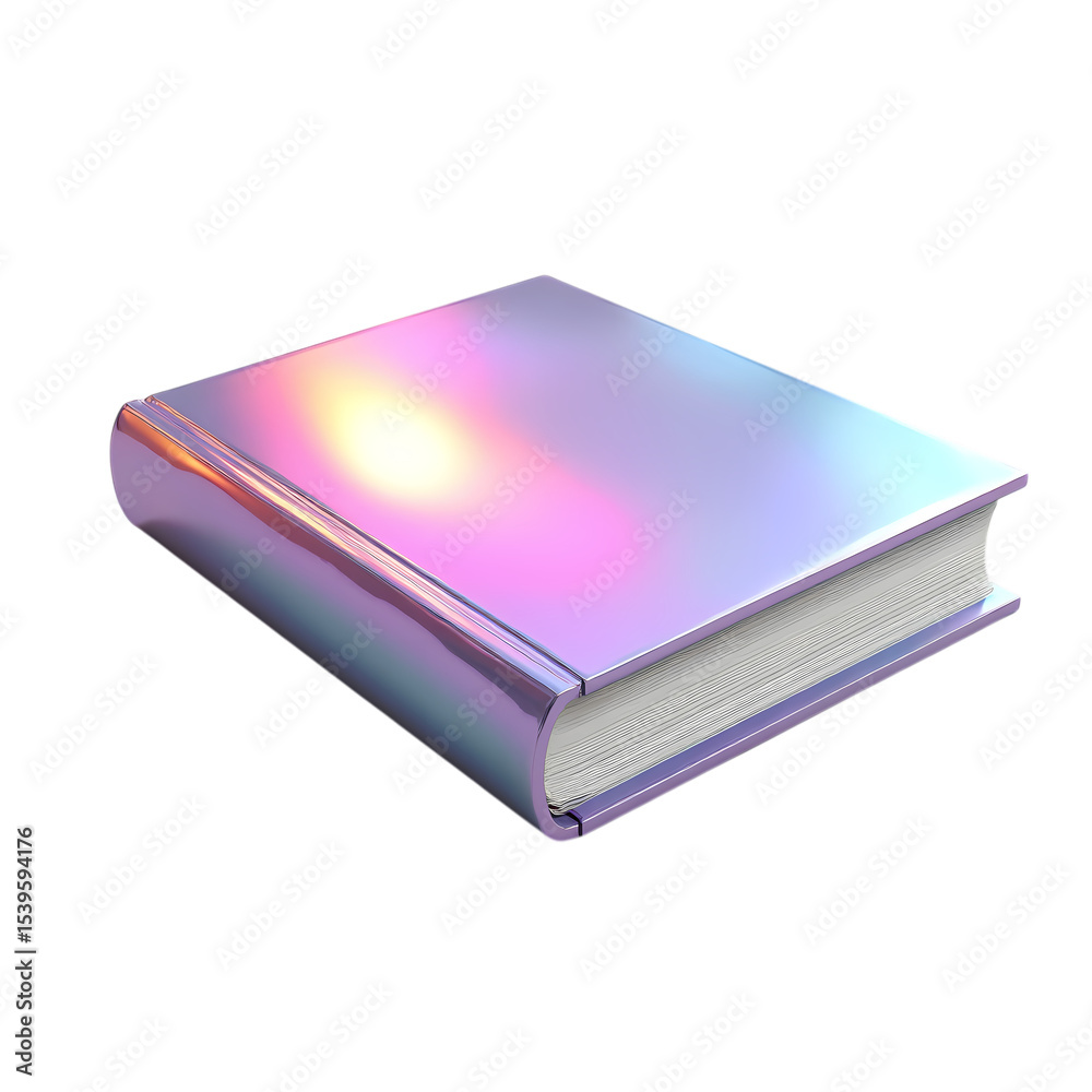 Fototapete a closed iridescent book on a black isolated background isolated on transparent background