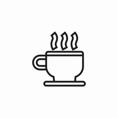 steaming coffee cup icon sign vector