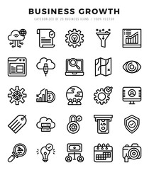 Set of Business Growth Icons. Simple Lineal art style icons pack.