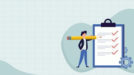 Writing sheet motion graphics animation