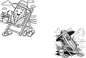 funny corn  character vector illustration
