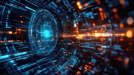 Machine Learning visual concept showcasing AI data analysis predictive models programming technology business solutions