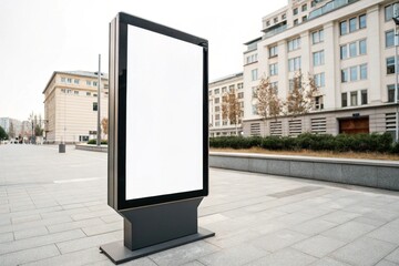 Blank digital billboard display mockup with white background. Perfect for advertising, branding, marketing content, signage design, or promotional presentation on screen-based media formats.