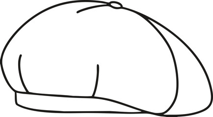 Beret line drawing for coloring