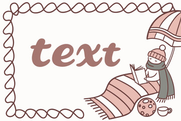 Cozy knitted pattern with soft rounded script font