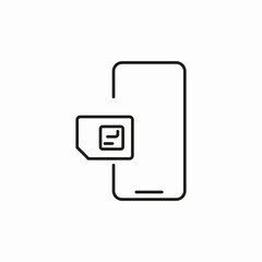 phone sim card icon sign vector