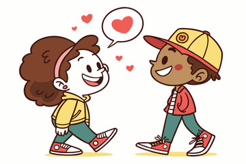 Personalized friendship illustration colorful design