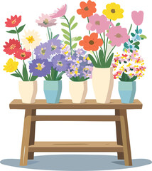 bouquet of flowers vector illustration 