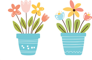 Flower Pot vector Illustration