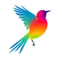 Obraz premium Rainbow Hummingbird Illustration Graphic Design Vector Art