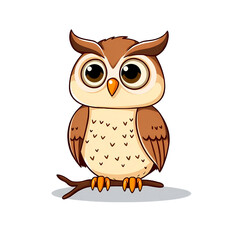Fototapeta premium Cute Cartoon Owl Illustration