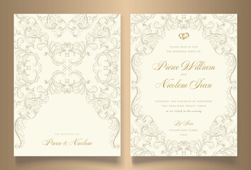 Elegant Vintage Royal Wedding  Invitation