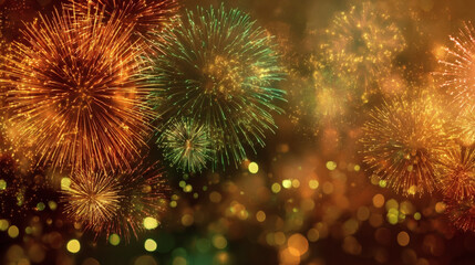 Fototapeta premium Spectacular Nighttime Fireworks Display Vibrant Colors and Sparkling Lights
