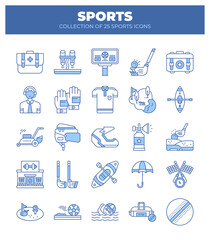 Collection of 25 Sports Icons. A Visual Guide to Various Sporting Goods and Activities