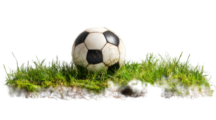 Soccer ball on grass field closeup sports equipment football game outdoor recreation activity 100 character transparent background png