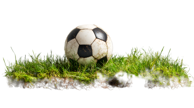 Soccer ball on grass field closeup sports equipment football game outdoor recreation activity 100 character transparent background png