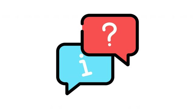 question and information bubble animation for support chat