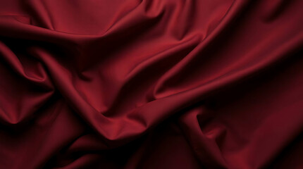 Fototapeta premium Luxurious deep red fabric draped elegant smooth texture background