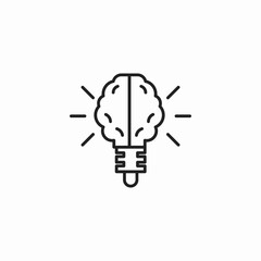 brain lightbulb idea icon sign vector