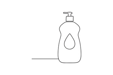 Dishwashing Liquid Bottle continuous one line drawing minimalism design