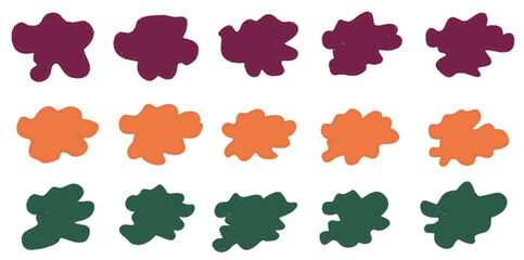 colorful hand drawn crayon type bubble letter vector illustration set. poster decoration set.