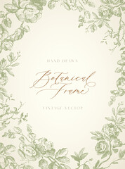 Hand Drawn Classic Vintage Botanical Background
