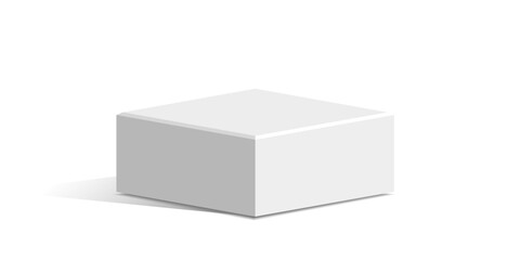 White cube block podium stage pedestal and platform vector, a minimalist display element. Ideal for product showcases, presentations, awards, exhibitions, and modern design.