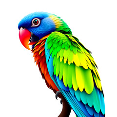Fototapeta premium Colorful Parrot Illustration Vibrant Bird Graphic Design Art