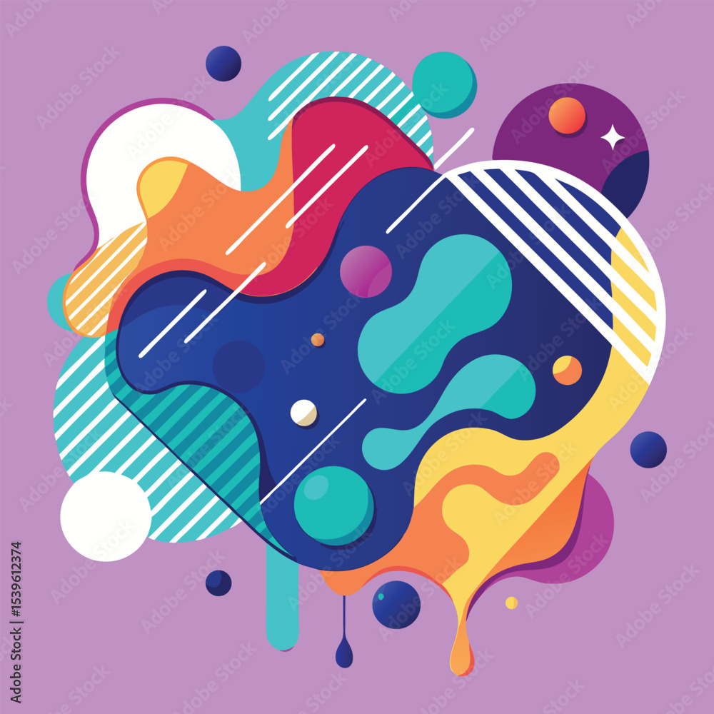 Fototapete abstract vector banners. geometric liquid forms. vector set of abstract creative backgrounds in mini