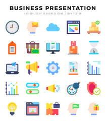 Simple Set of Business Presentation Related Vector Flat Icons.