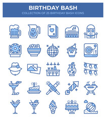 Birthday Bash. Collection of 25 Birthday Party Icons