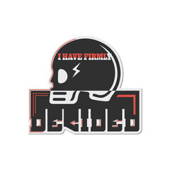 A minimalist black‑and‑white side profile of a human skull with a small lightning‑bolt tattoo on the temple.Perfect for stickers, pins, or other merchandise for a tattoo  salon.