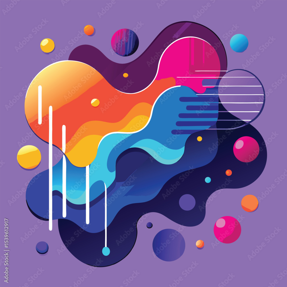 Fototapete abstract vector banners. geometric liquid forms. vector set of abstract creative backgrounds in mini