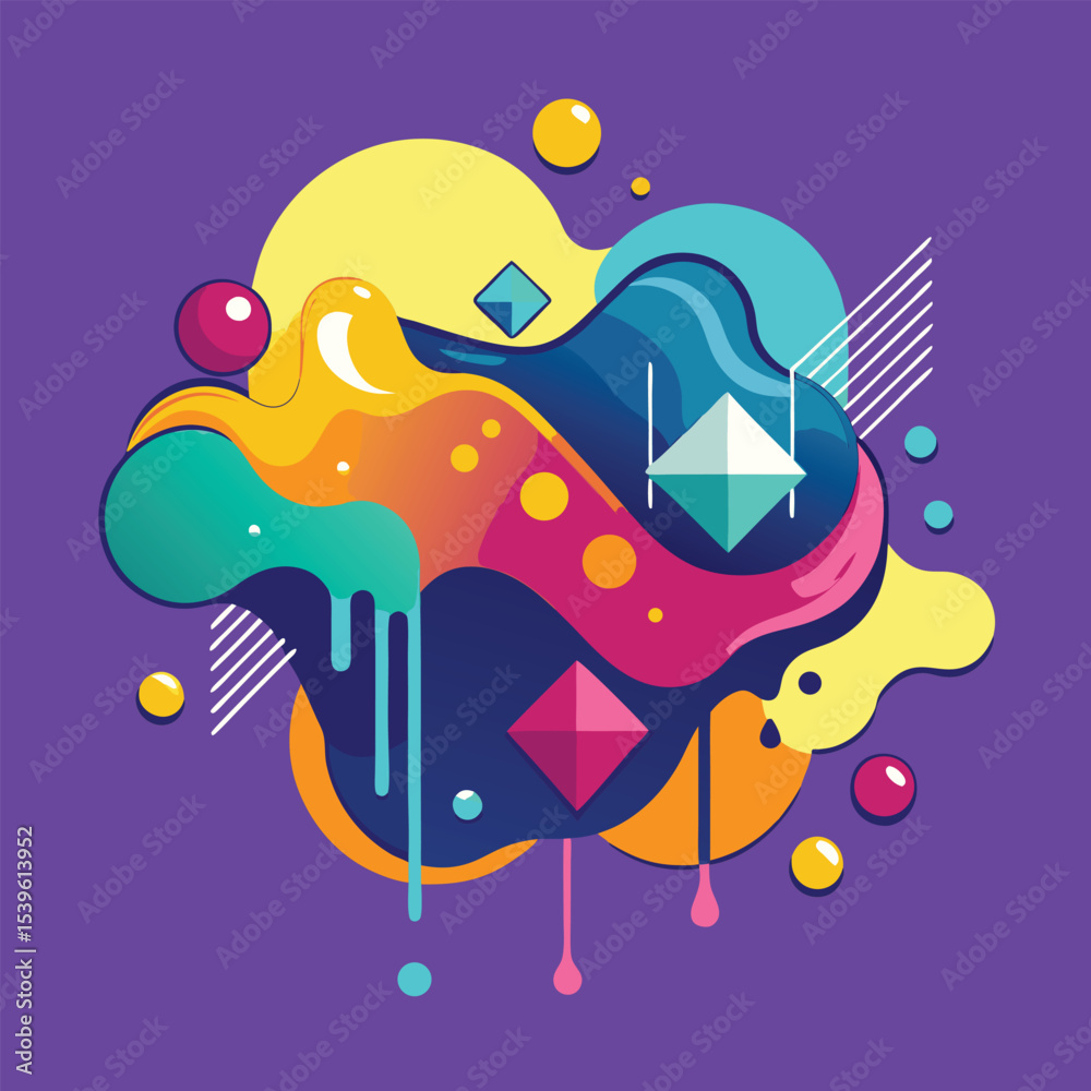 Fototapete abstract vector banners. geometric liquid forms. vector set of abstract creative backgrounds in mini