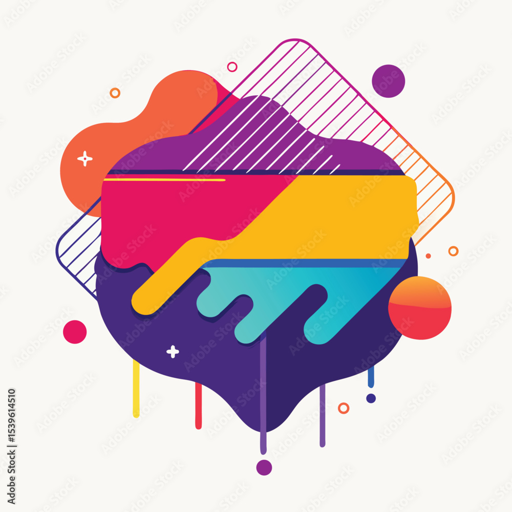 Fototapete abstract vector banners. geometric liquid forms. vector set of abstract creative backgrounds in mini